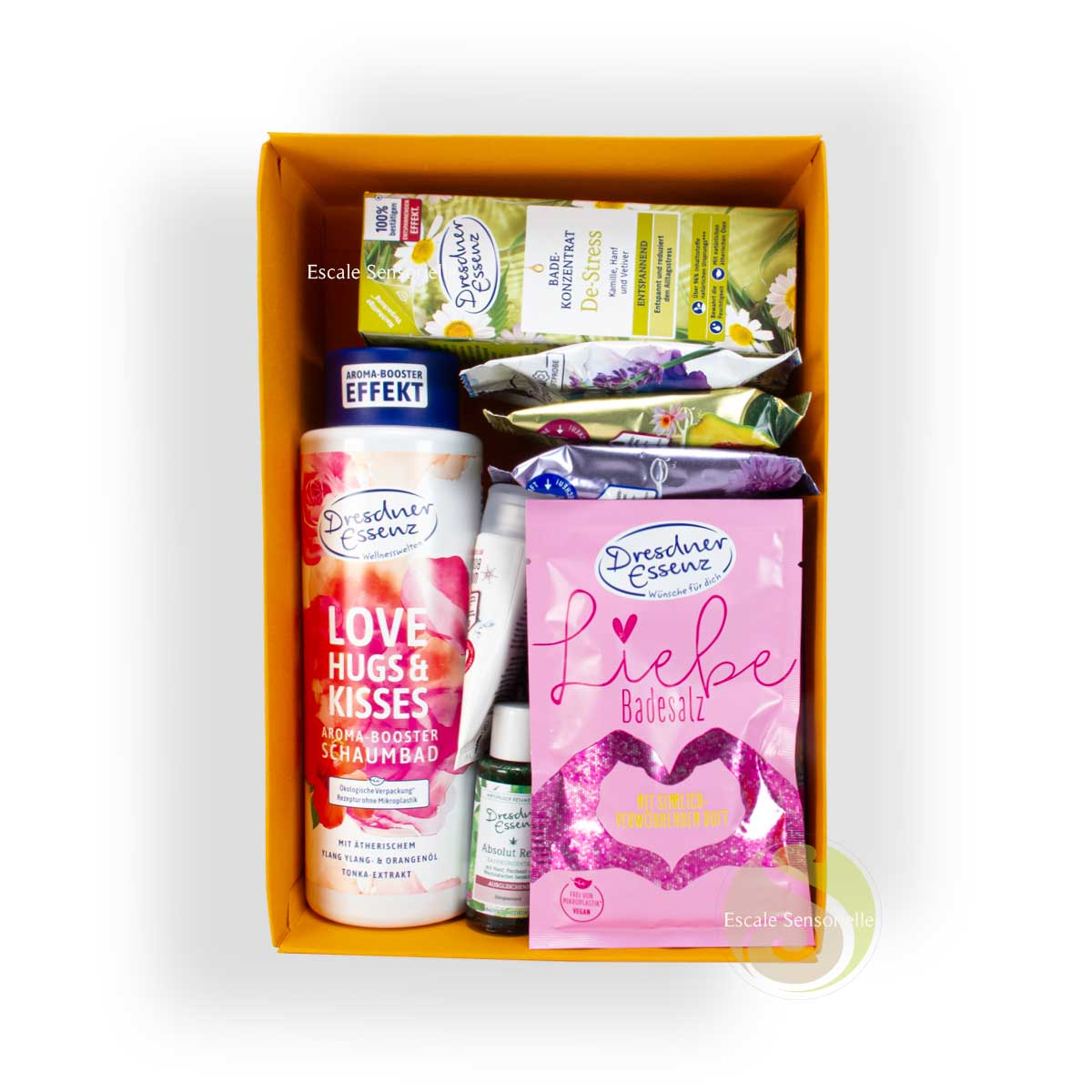 Coffret bain love bain moussant huile, galet et sel de bain