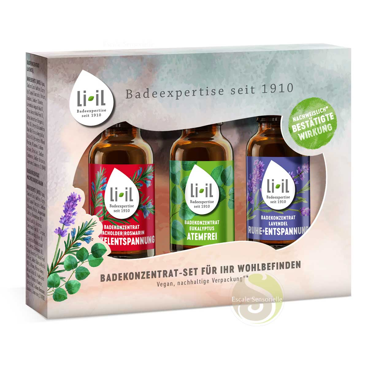 Coffret huile de bain santé vegan triple action Li-iL