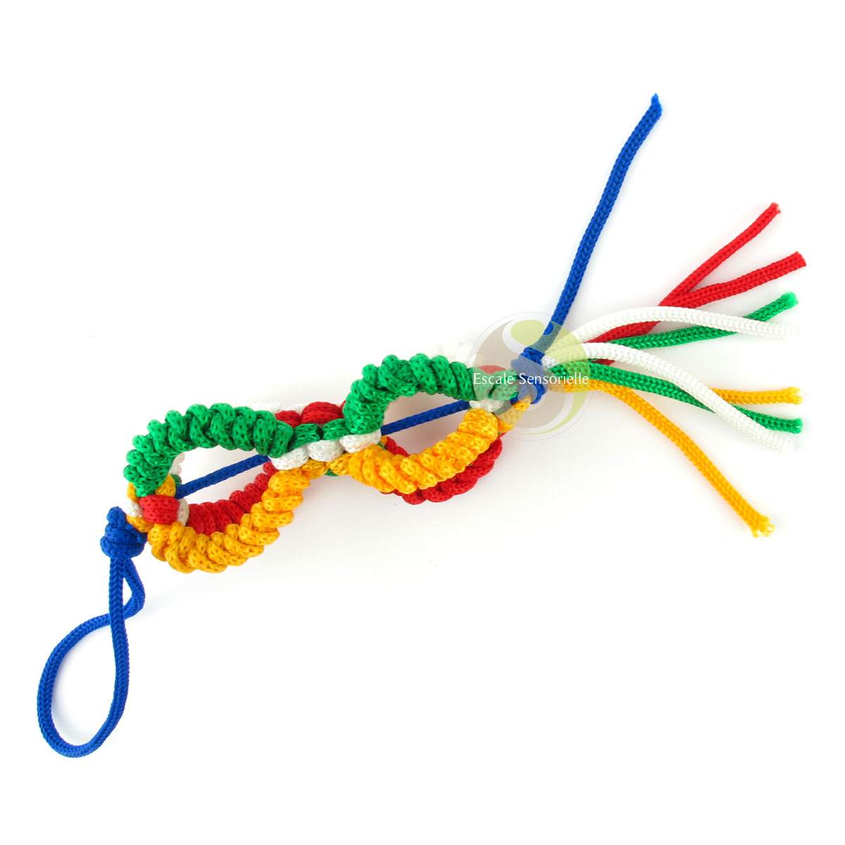 Porte-clefs dorje tibétain tressé 5 couleurs 