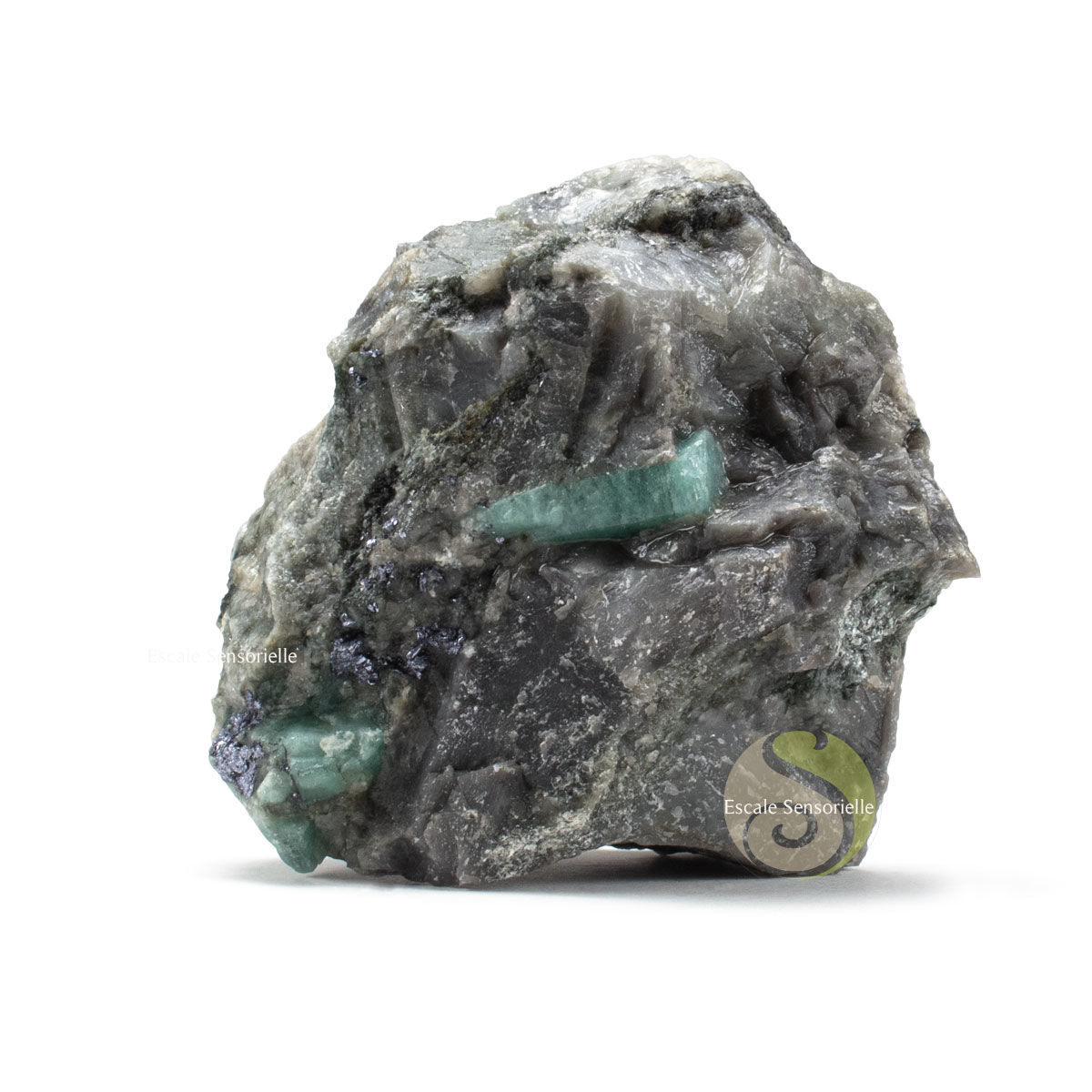 Émeraude sur gangue de quartz de Bahia (Brésil) de 131g