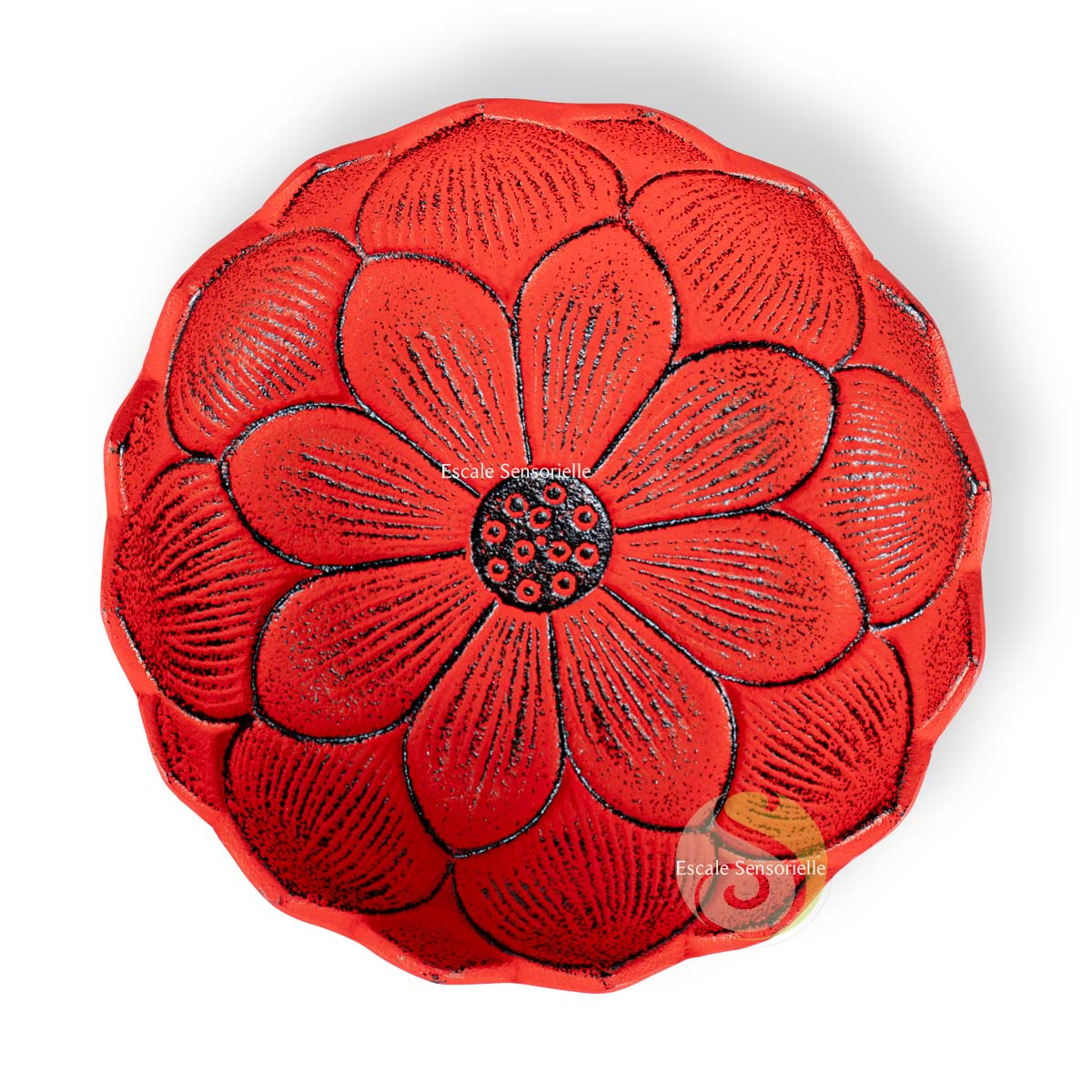 Support en fonte lotus rouge Iwachu fabrication japonaise