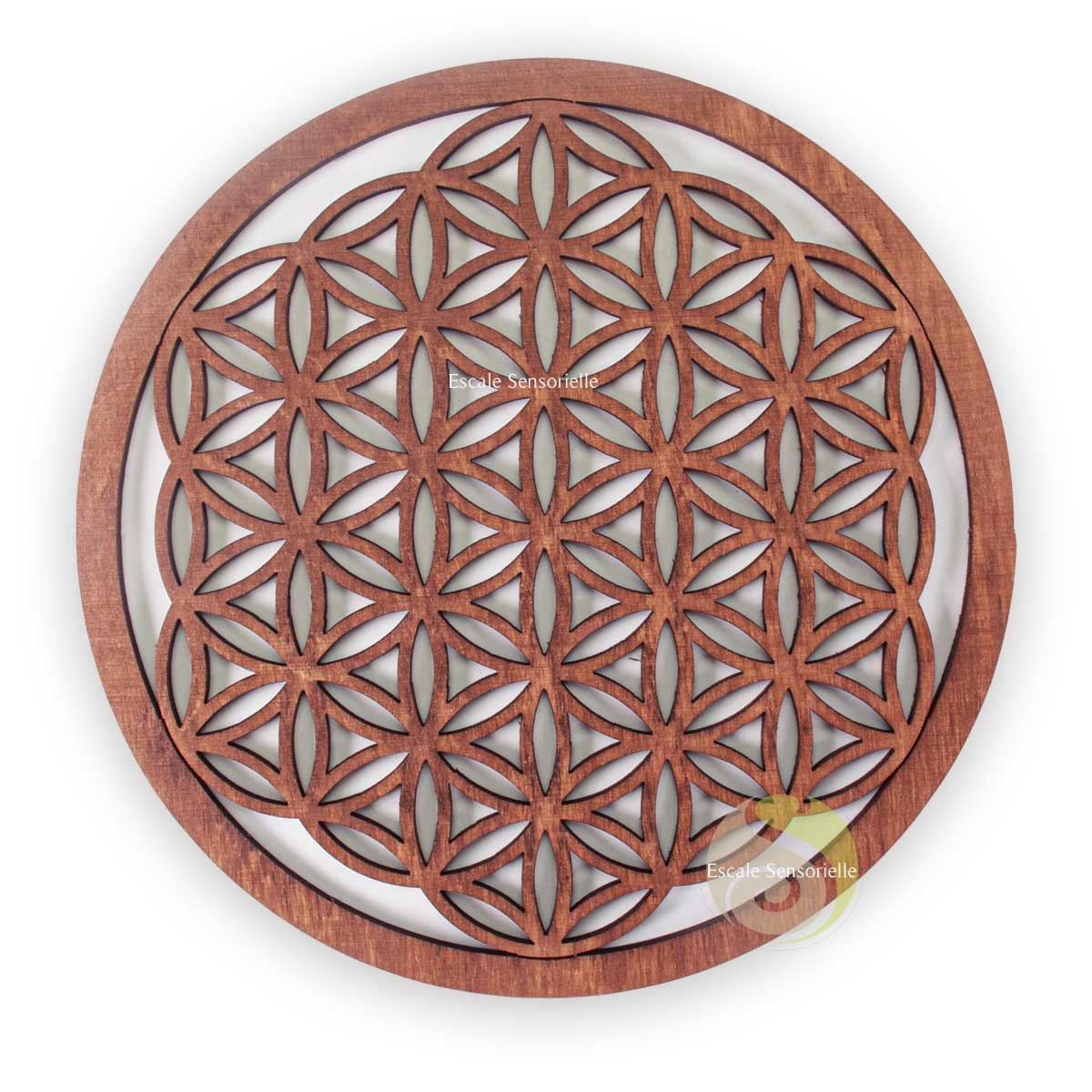 Plateau fleur de vie en bois top qualté
