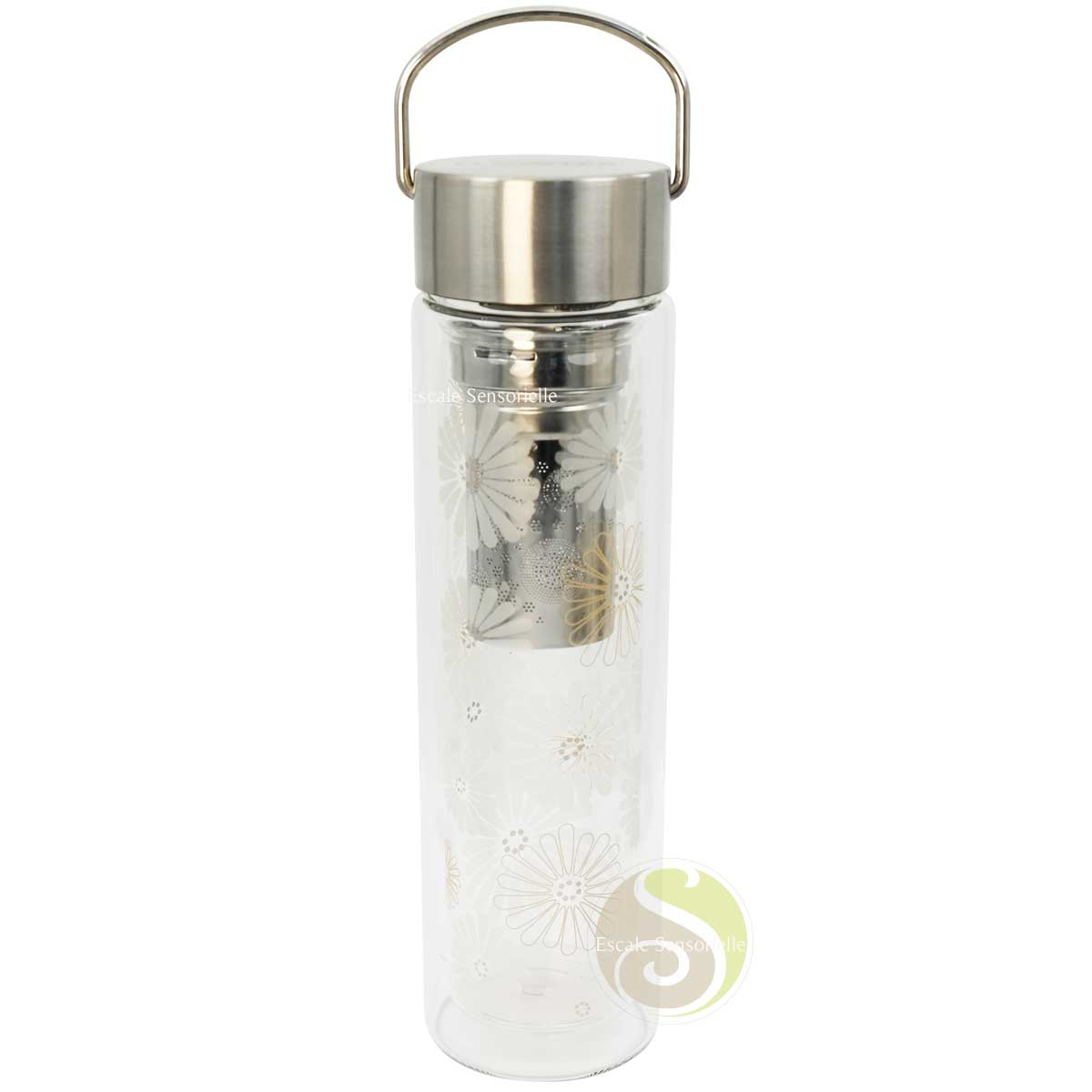 Théière voyage verre amami Flowtea infuseur nomade