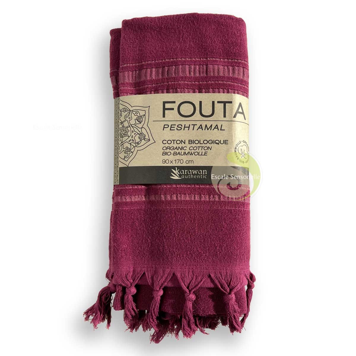 Fouta améthyste collection dolce en coton Bio 90 x 170 cm