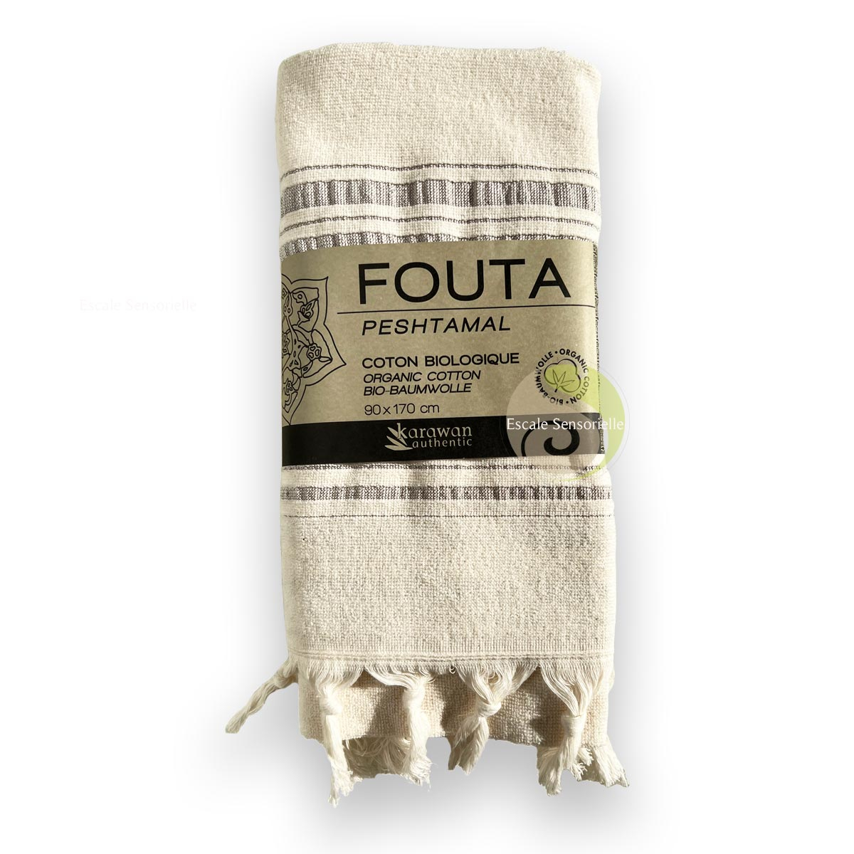 Fouta moonstone collection dolce en coton Bio 90 x 170 cm