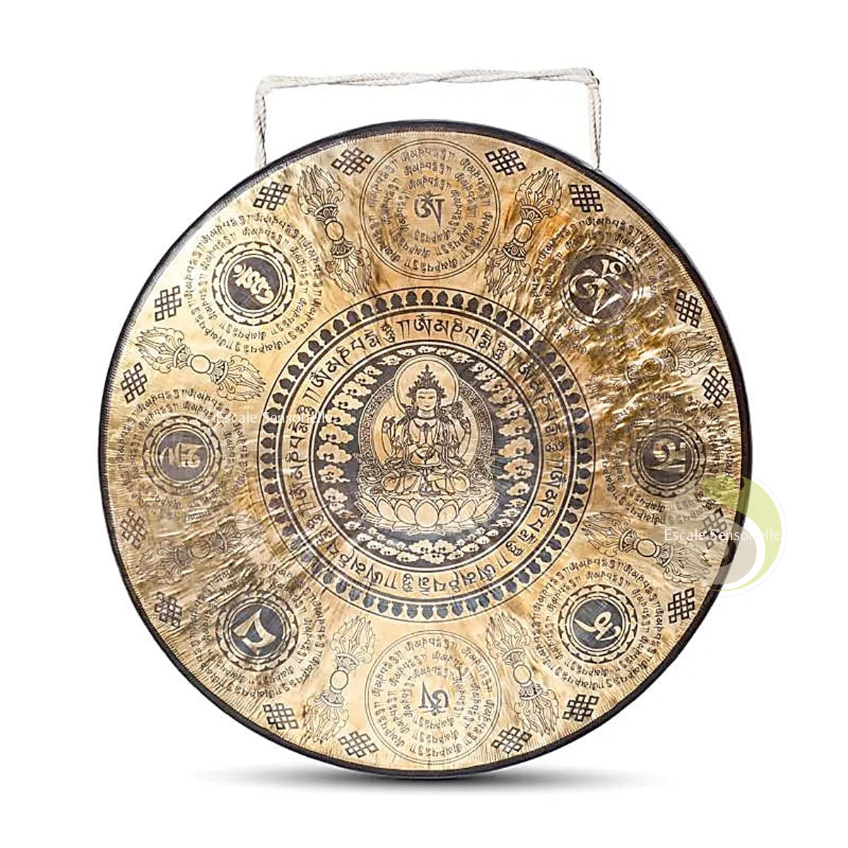 Gong tibétain Ø 60cm Bouddha de la compassion Chenrezig