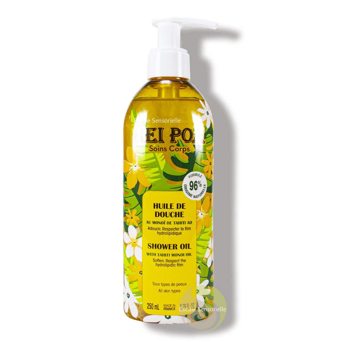 Huile de douche au monoï de Tahiti Hei Poa