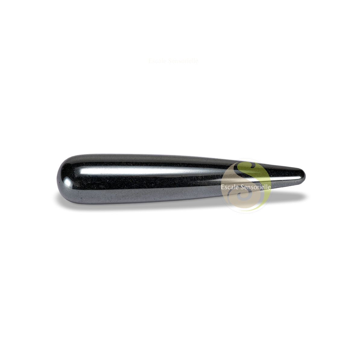 Bâton de massage hématite de 90 à 100 mm avec boite de stockage