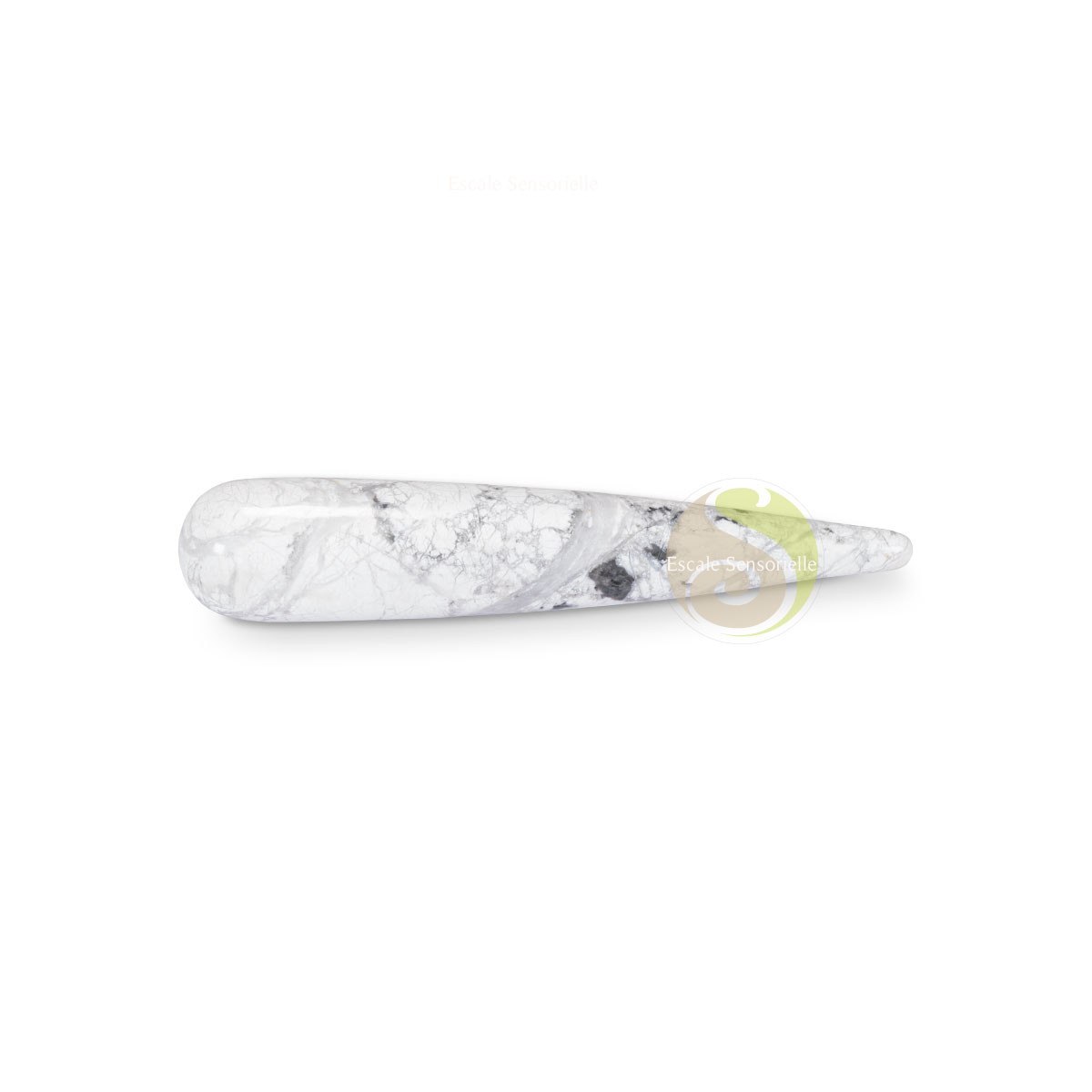 Bâton de massage magnésite (howlite) de 90 à 100 mm avec boite de stockage