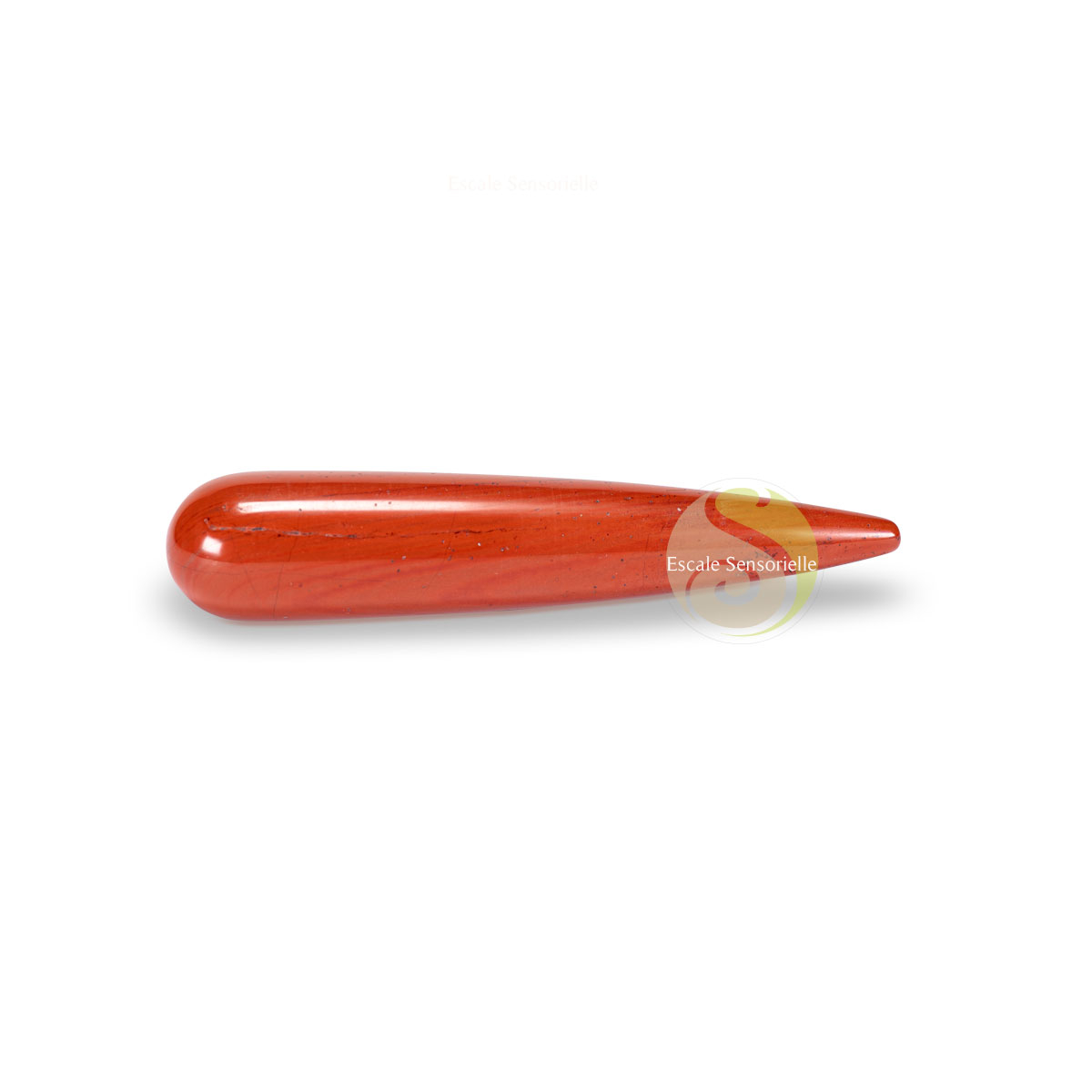 Bâton de massage jaspe rouge de 90 à 100 mm avec boite de stockage