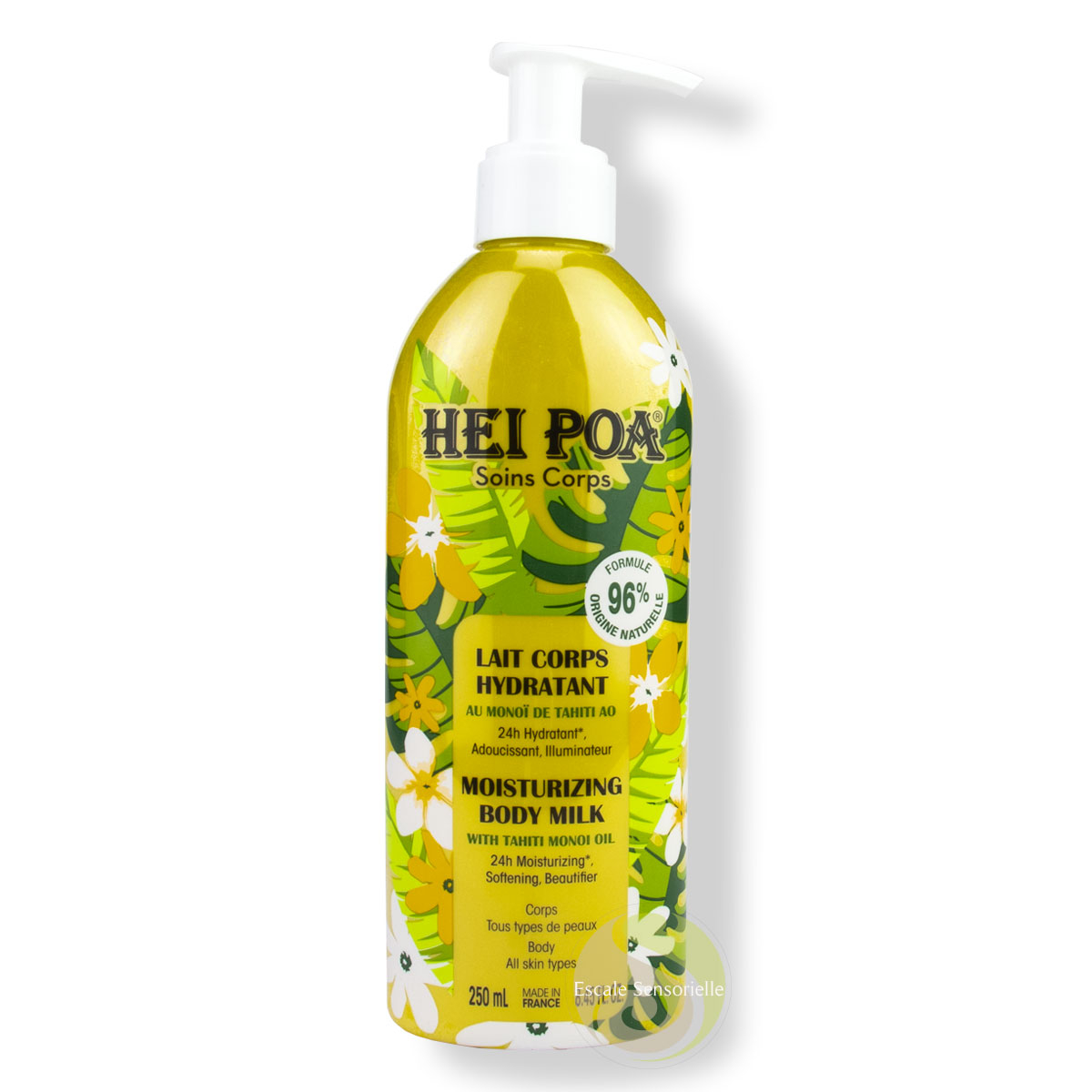 Lait corps hydratant Hei poa monoï de Tahiti AO hydrate et nourrit pendant 24h