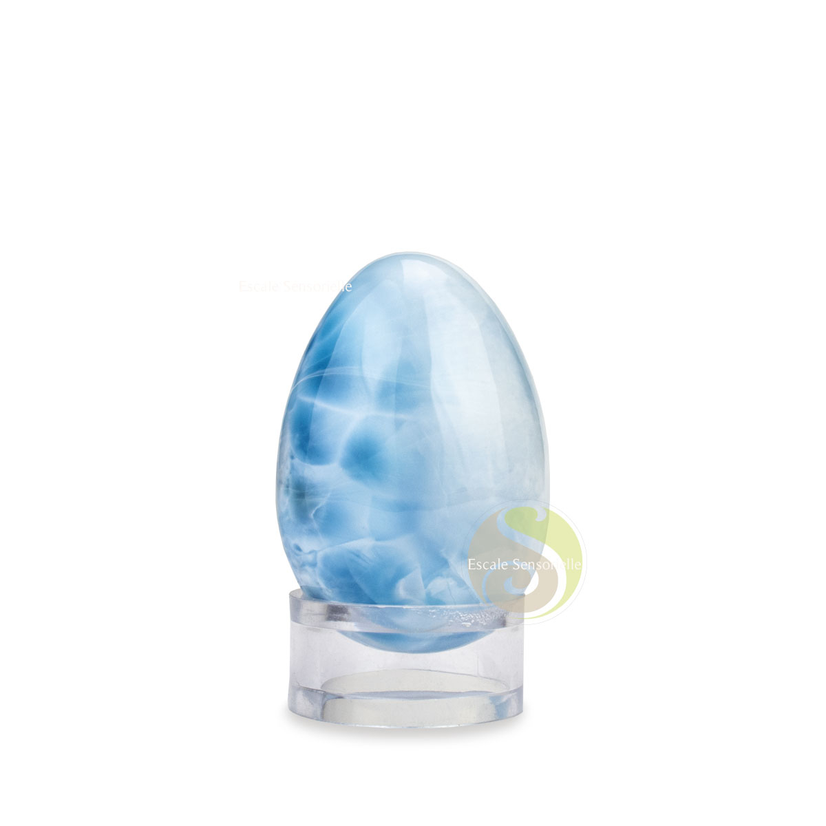 Oeuf larimar pierre naturelle apaisante pièce unique