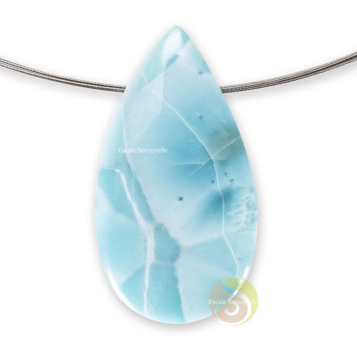 Bijoux larimar cabochon rare pierre minérale naturelle