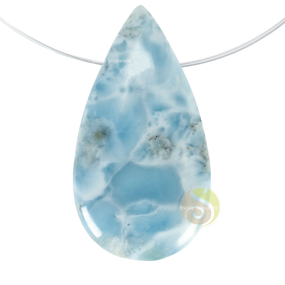 Cabochon Larimar bijoux pendentif pierre minérale rare 