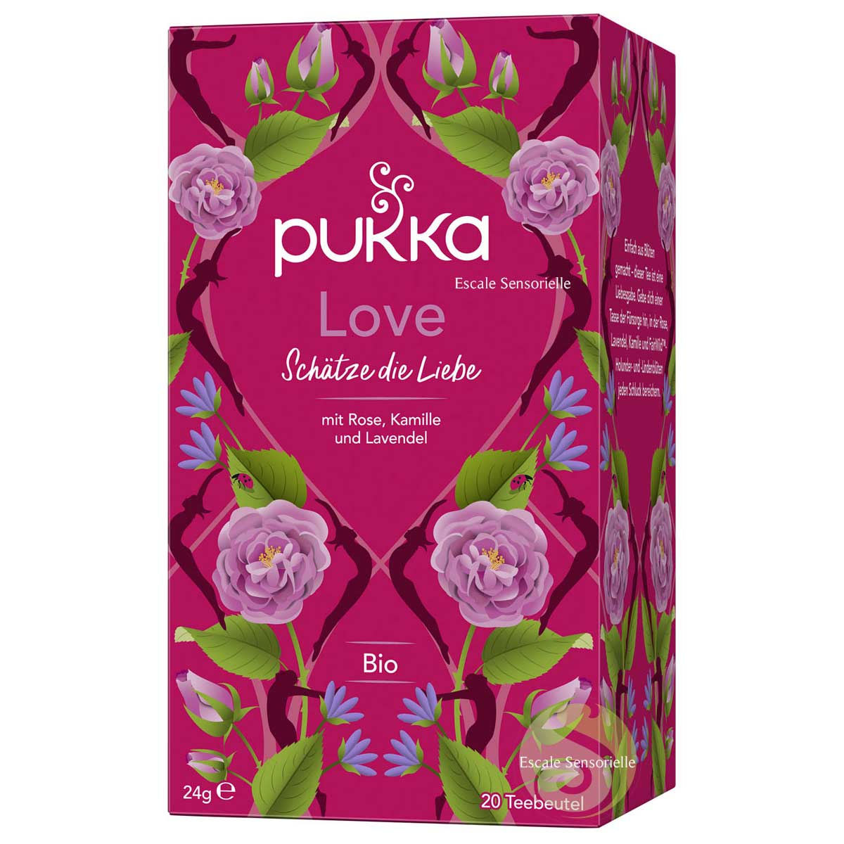 Amour love tisane bio rose camomille et lavande ayurvédique Pukka Herbs