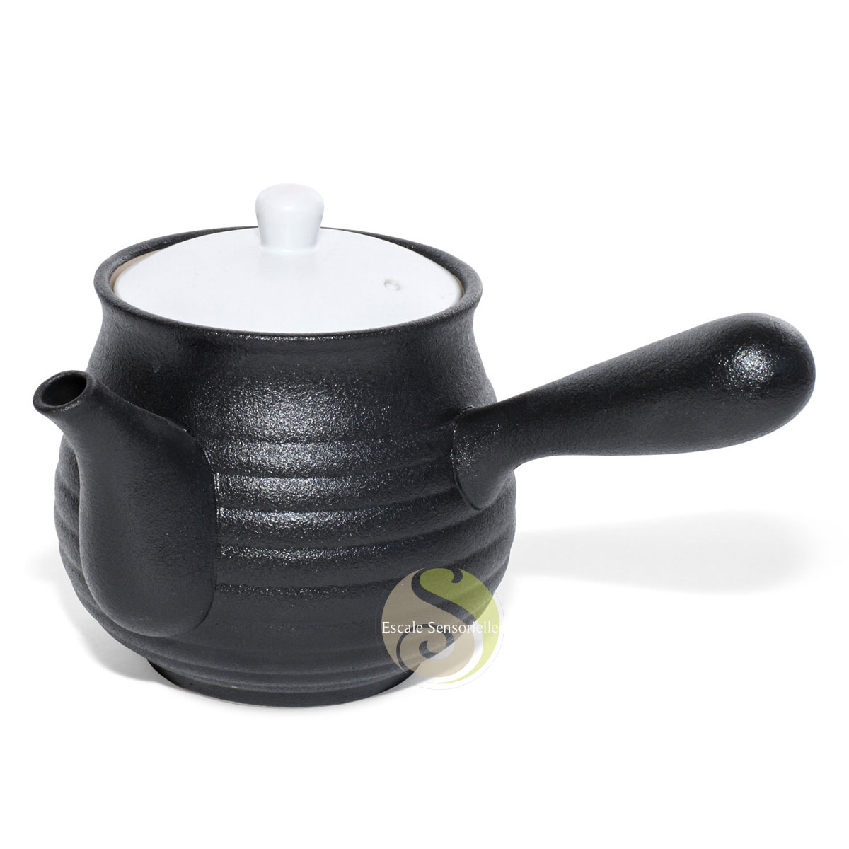 Théière 500ml céramique noir blanc yokode kyusu filtre amovible inoxydable Mizu