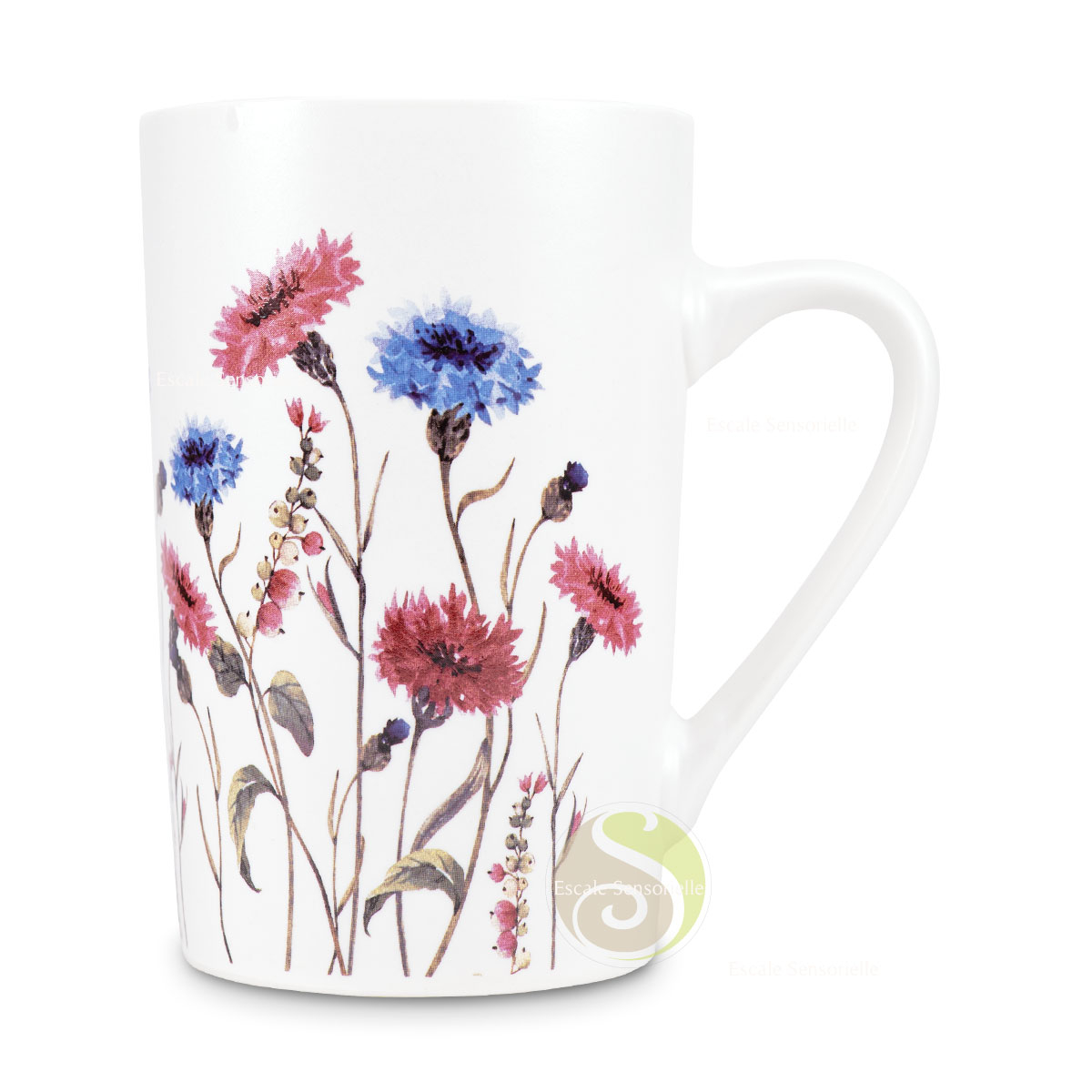 Mug estival bleuet de 300ml en céramique résistant et léger