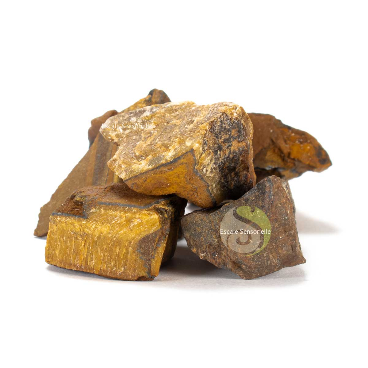 Oeil de tigre brut chips de pierre naturelle non poli de protection