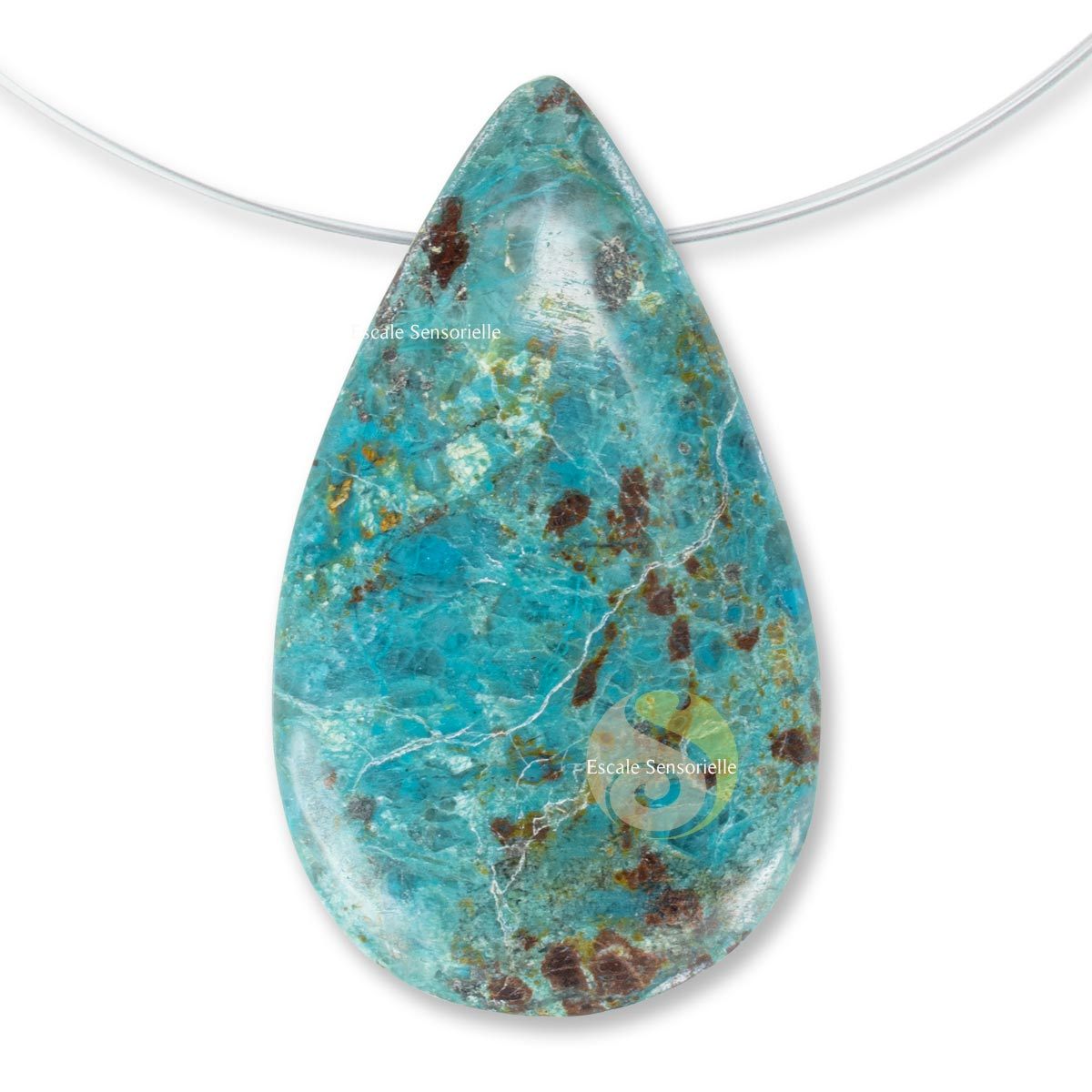 Pierre de réconfort pendentif minérale chrysocolle 