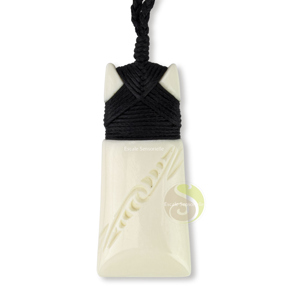 Toki adze polynésien attache traditionnel pendentif Maori os