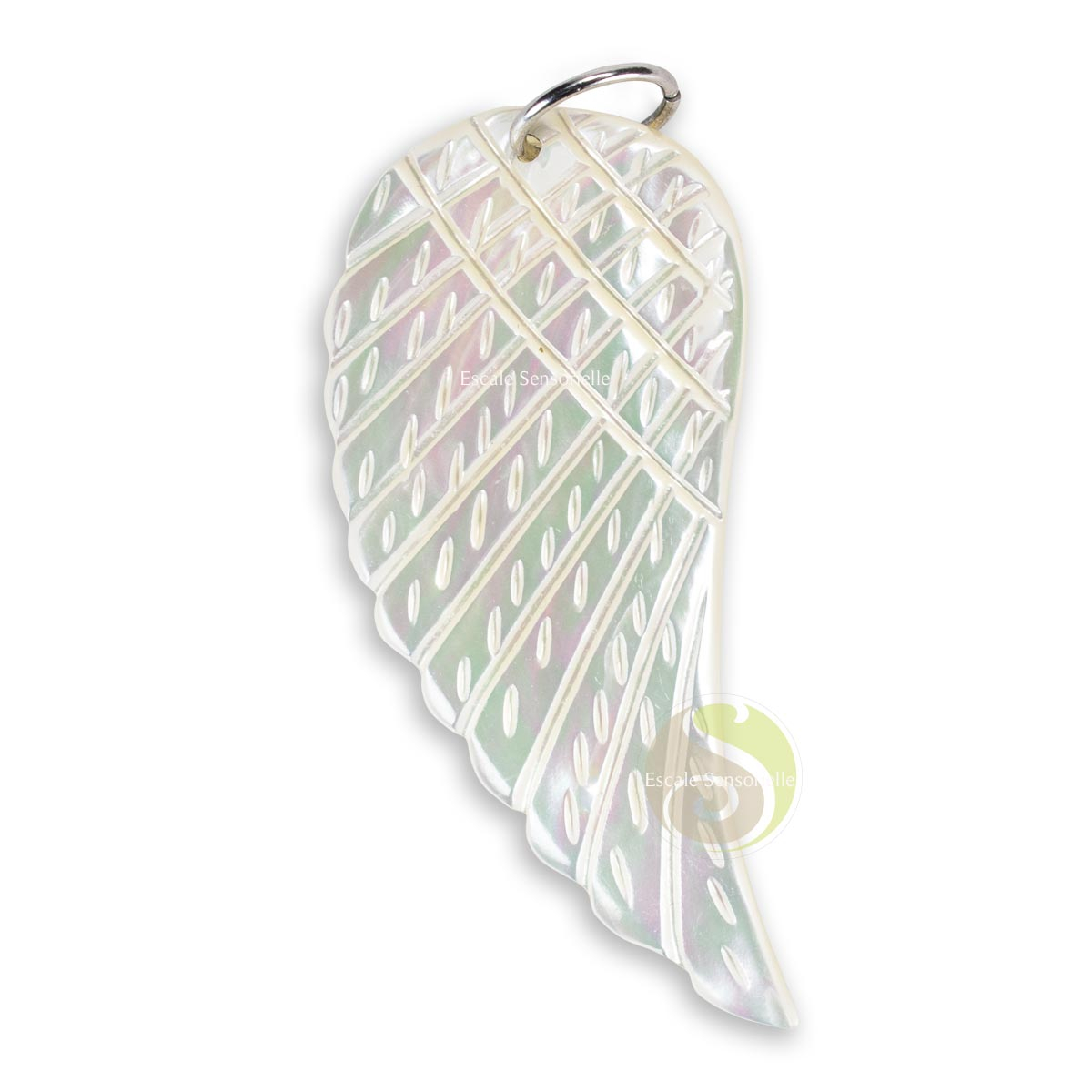 Aile d'ange clair pendentif en nacre naturel