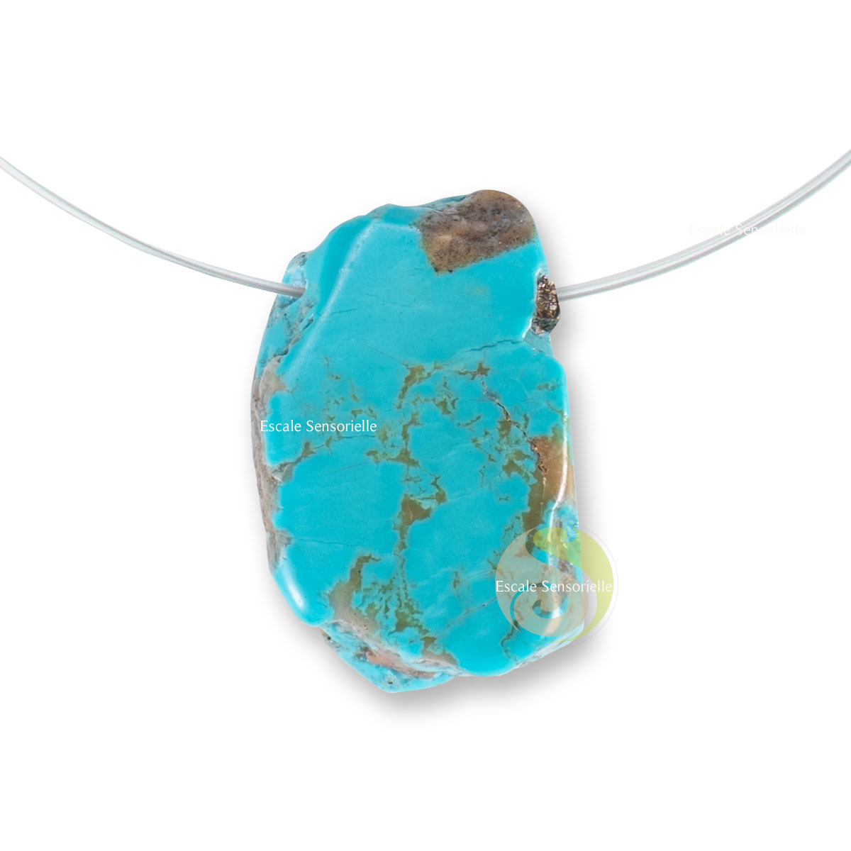 Pendentif turquoise 12g avec insert de pyrite 