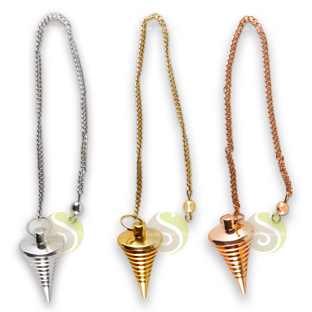 Pendule spirale laiton 3 coloris au choix divination géobiologie 