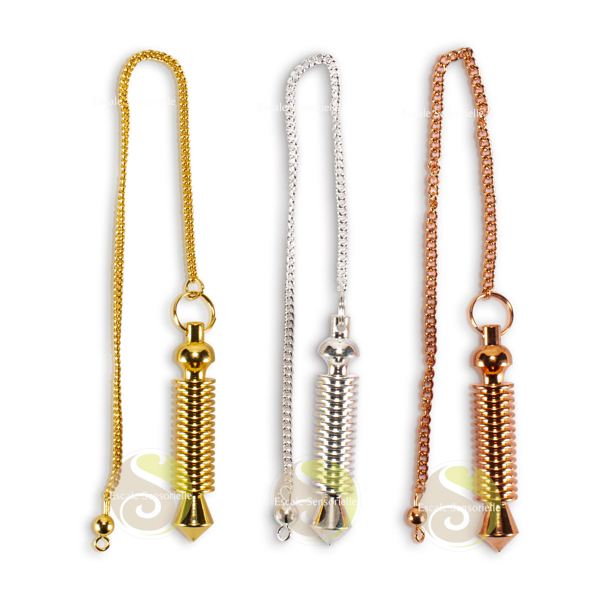Pendule isis égyptien laiton poli pour géobiologie et divination