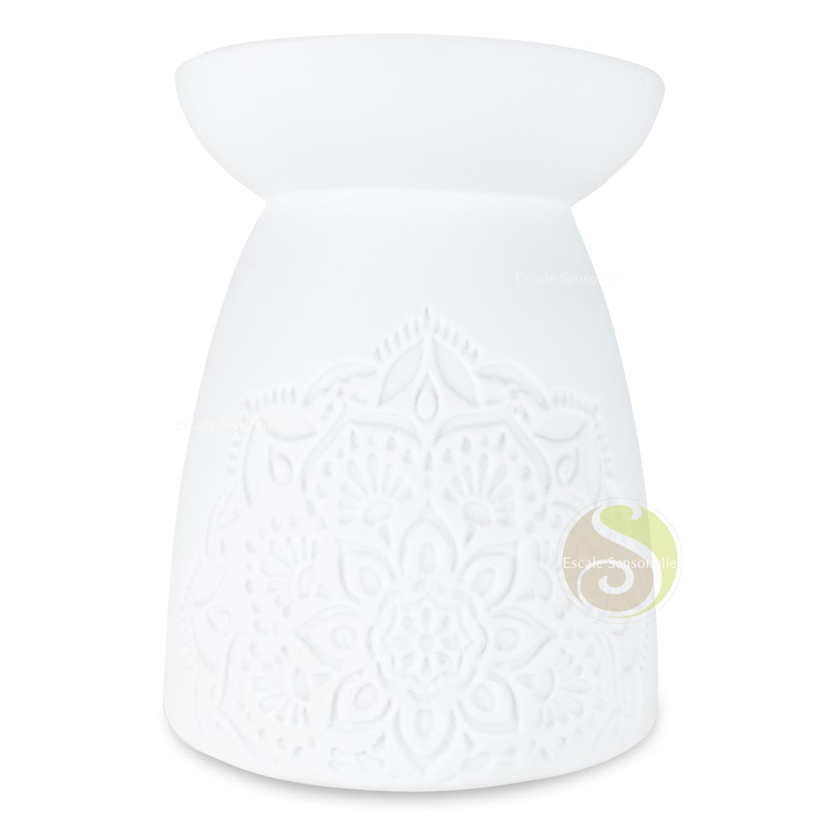 Brûle-parfum en céramique mandala pour diffuser huiles d'ambiance