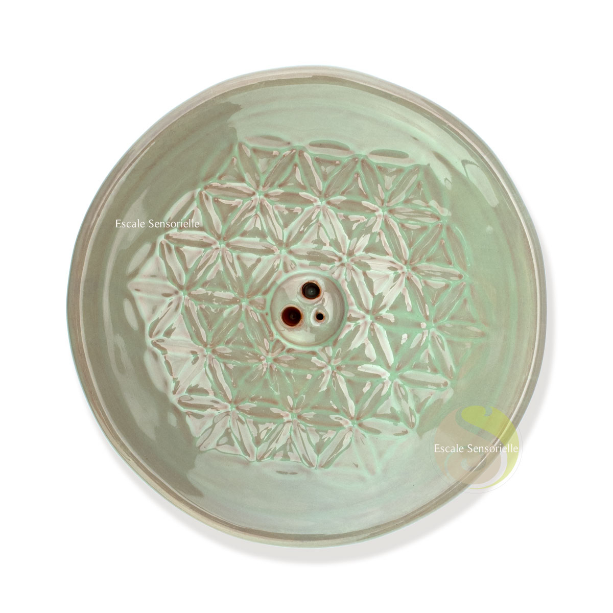 Support à encens 3 en 1 fleur de vie pour encens japonais indien et cônes