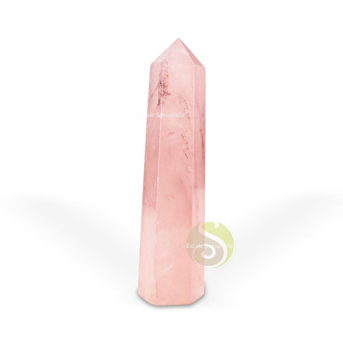 Pointe de quartz rose 110 mm pour collection ou acupuncture