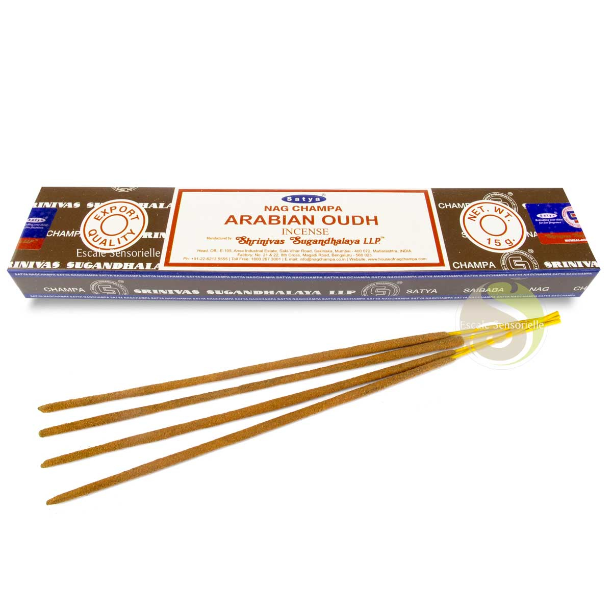 Encens Arabian oudh Satya indien naturel parfum boisé favorise la méditation