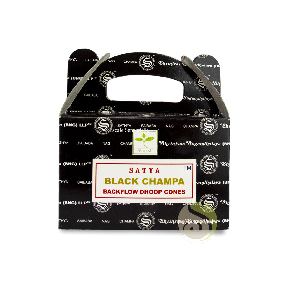 Cônes d'encens à refoulement Black champa Satya indien fait main