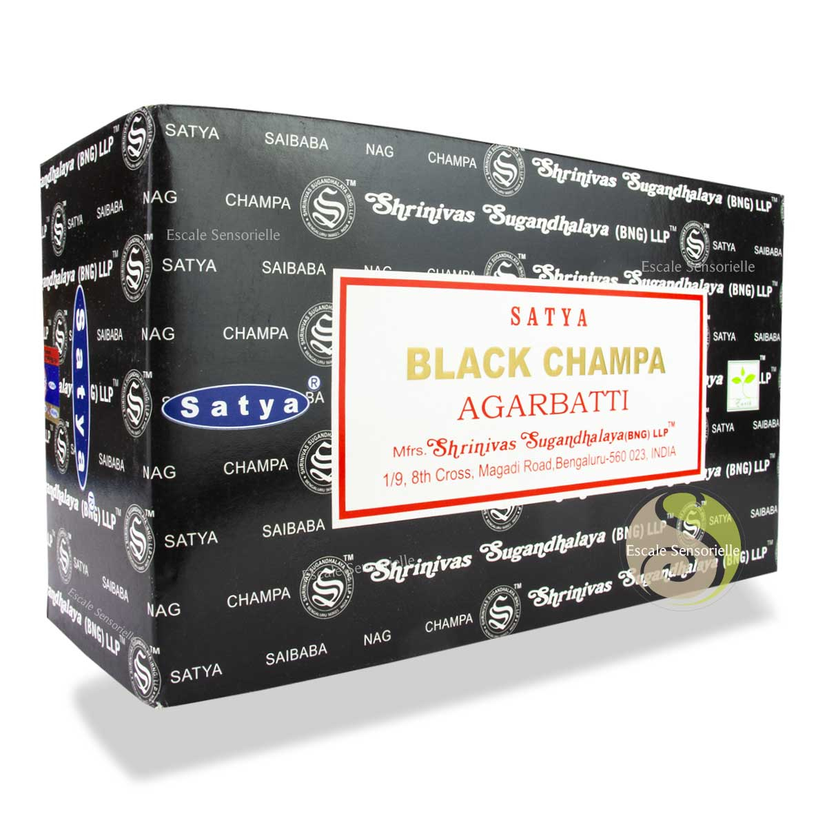 Black champa Satya indien parfum boisé épicé propice à la méditation boite 12x15g