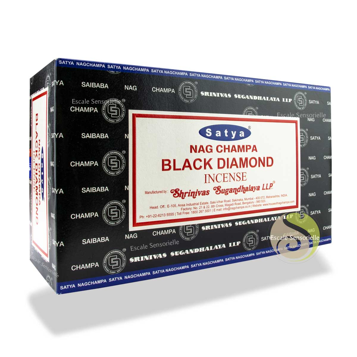 Black diamond satya encens naturel indien parfum de fleurs et de résines