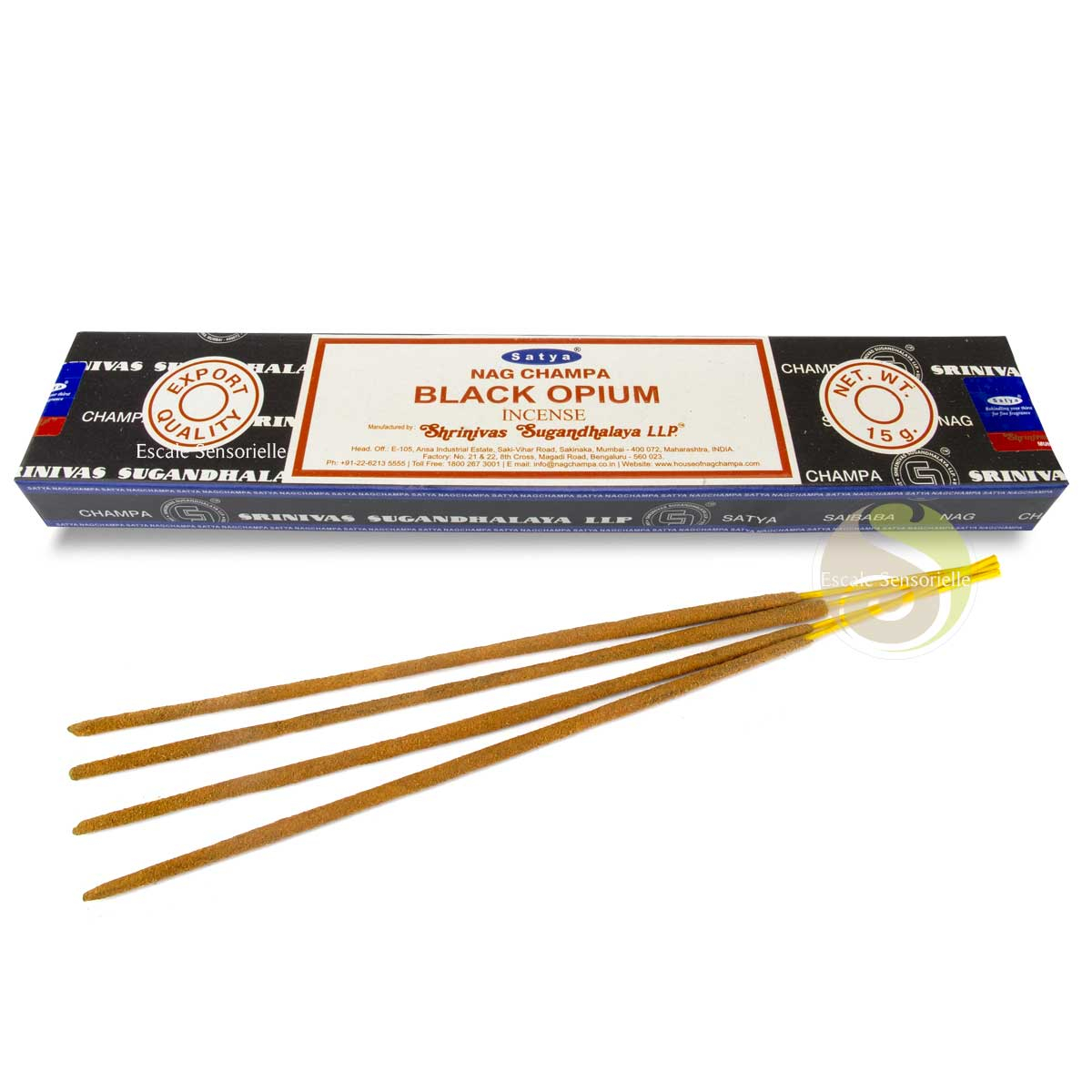 Encens black opium Satya indien naturel parfum fleuri aide à connexion