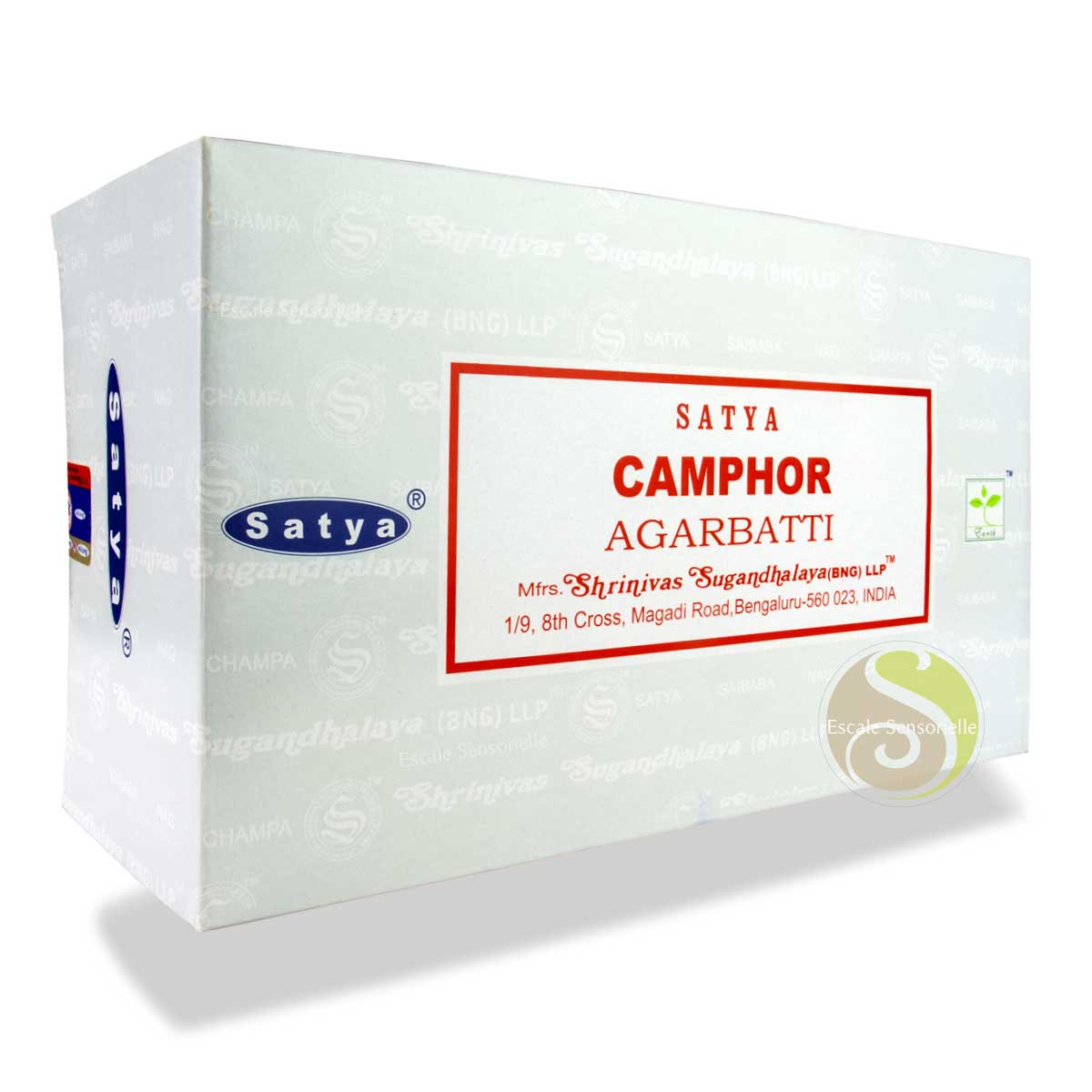 Camphre Satya encens indien assainit, purifie et protège vos intérieurs de maison boite 12x15g
