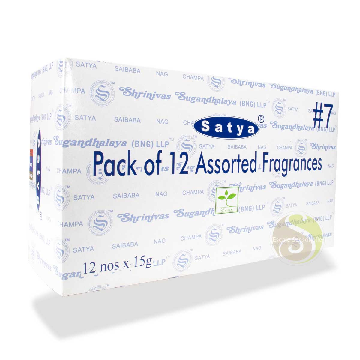 Boite de 12 parfums de Satya encens indien 15g pack collection #7