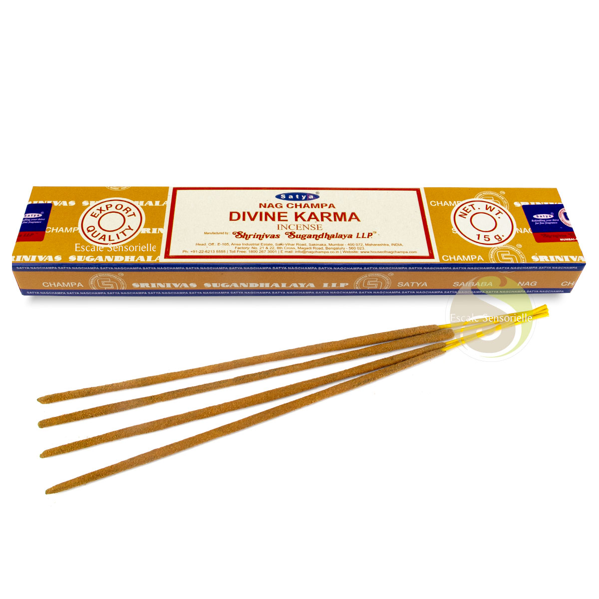 Encens divine karma Satya indien naturel parfum fleuri aide au lâcher-prise