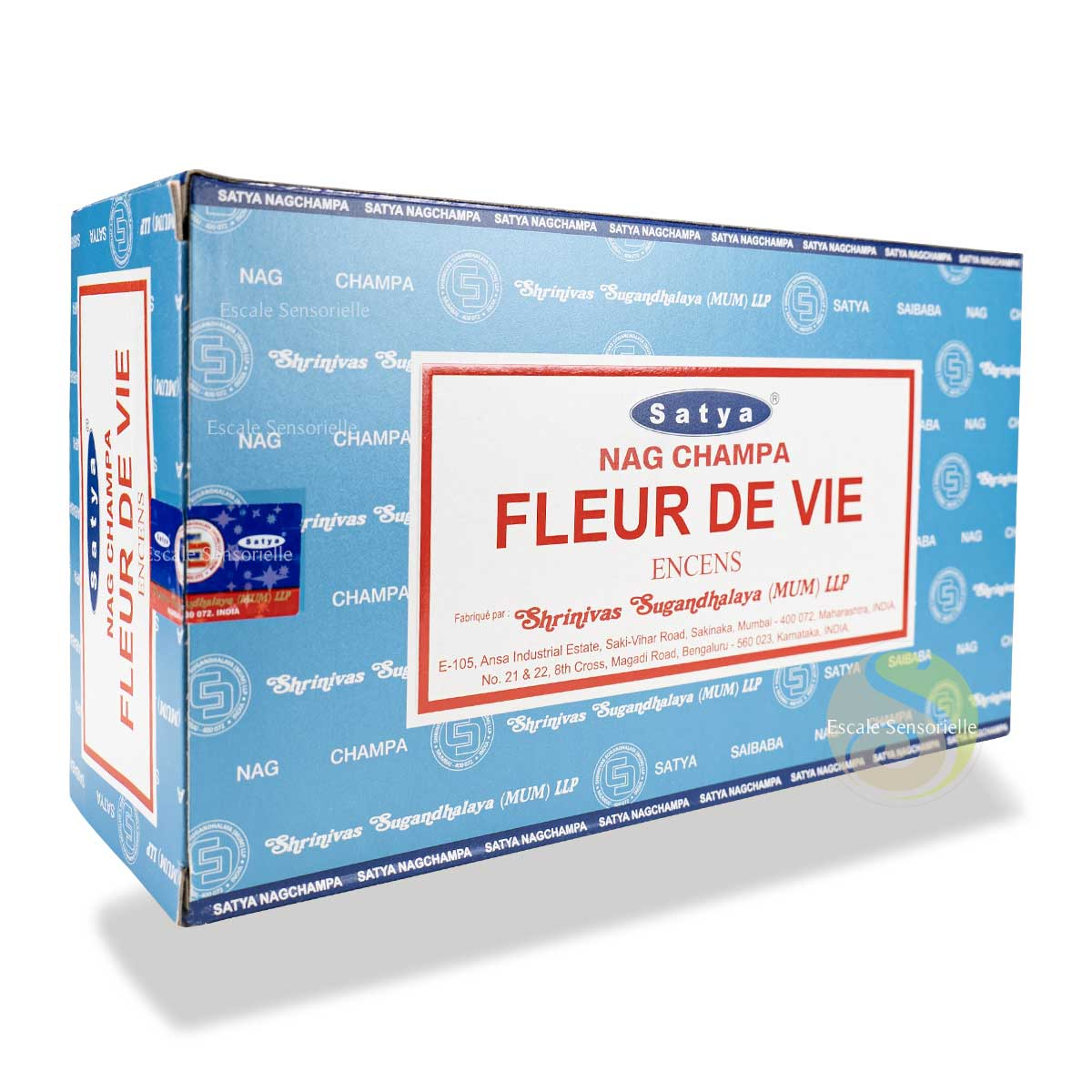 Fleur de vie boite d'encens 12 x 15g Satya renforce les bienfaits vibratoires