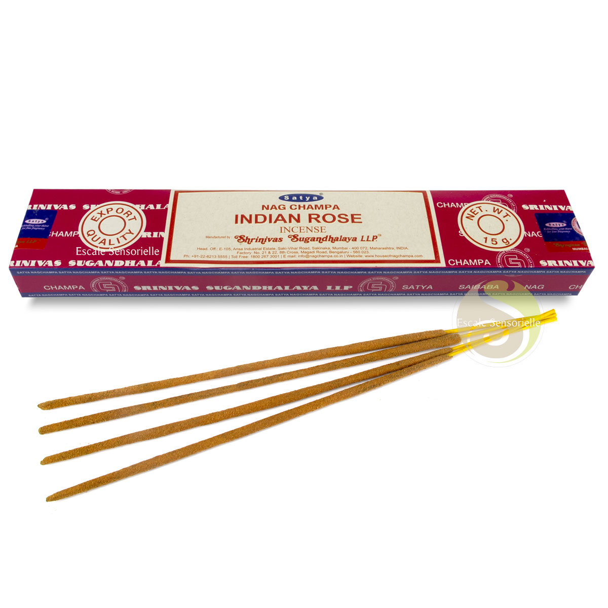 Encens Indian rose Satya indien naturel parfum fleuri favorise l'ouverture du cœur