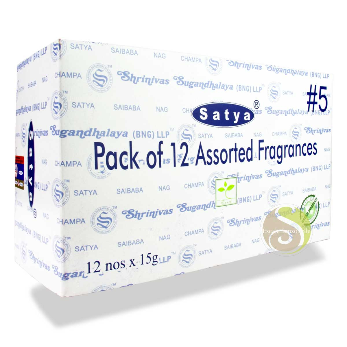 Boite de 12 parfums de Satya encens indien 15g pack collection #6