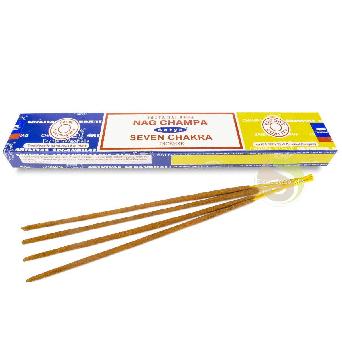 Combo encens Nag champa & seven chakra Satya 16g favorise le flux d'énergie