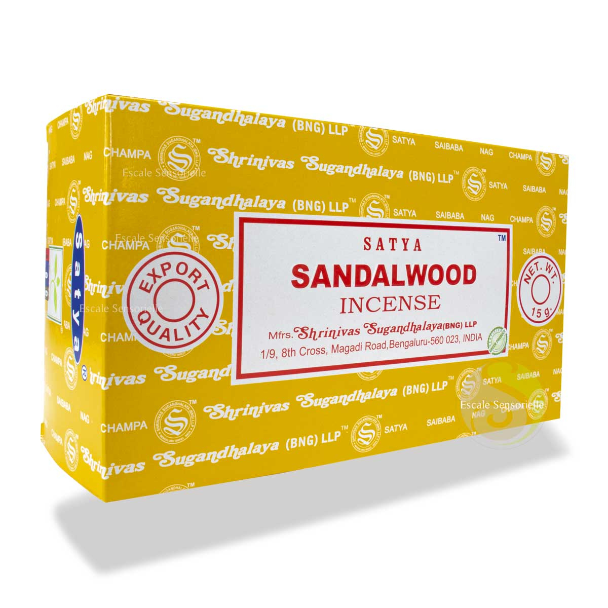 Sandalwood Satya encens naturel indien parfum boisé favorise la paix, l'harmonie