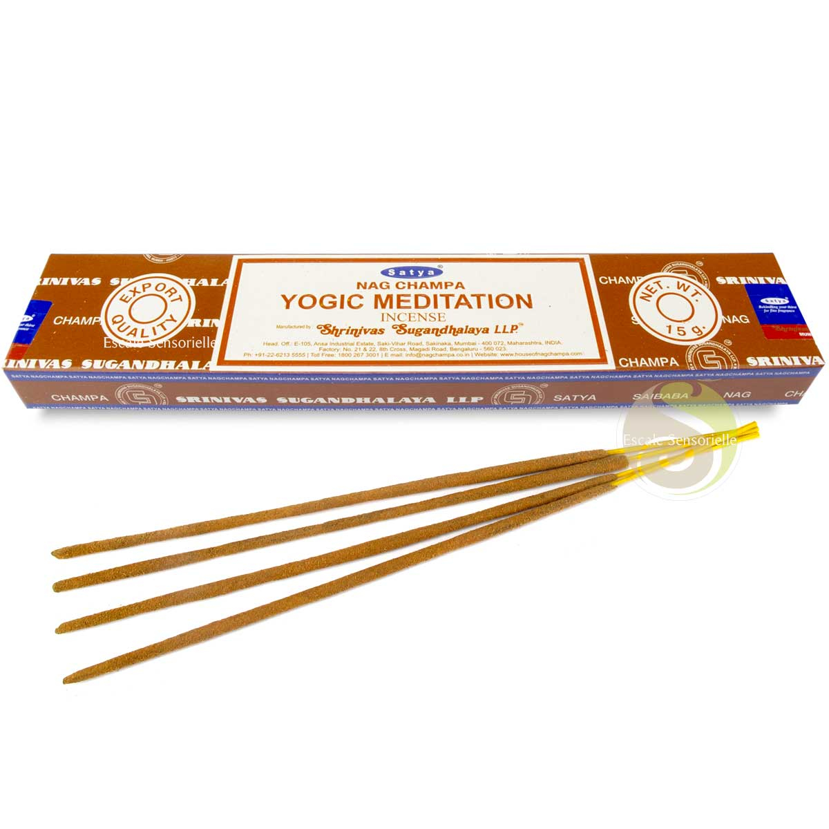 Encens yogic meditation Satya indien naturel parfum boisé idéal pour la détente, yoga et méditation