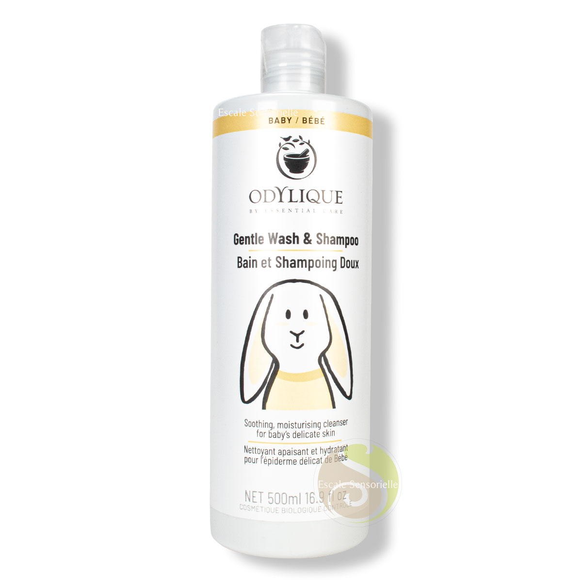 Bain Shampoing bio doux Bébé Odylique apaise et hydrate l'épiderme