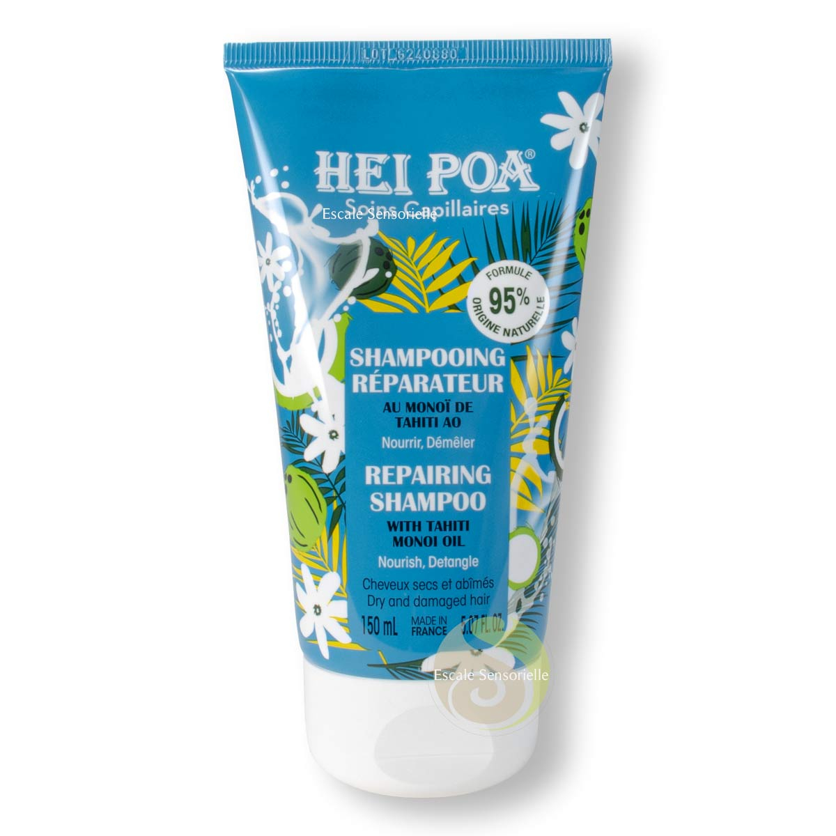 Shampoing réparateur Hei poa au monoï soin pour les cheveux secs et abîmés