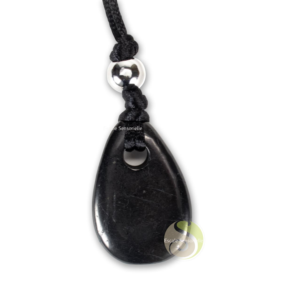 pendentif pierre de vertu shungite avec collier réglable
