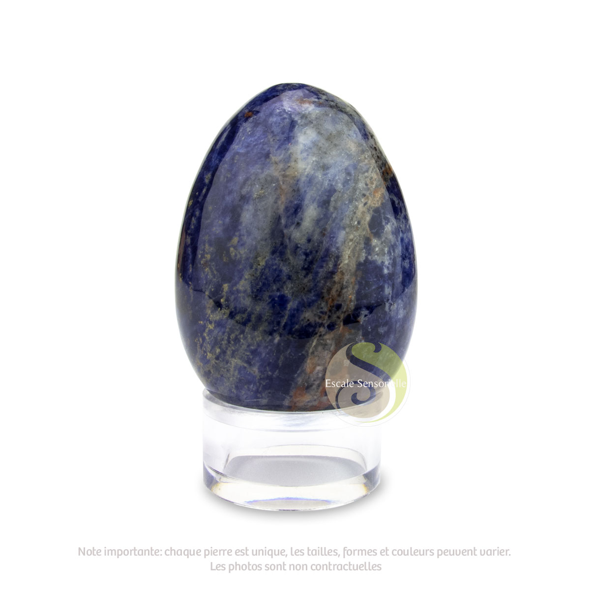Oeuf sodalite pierre d'apaisement lithothérapie naturelle