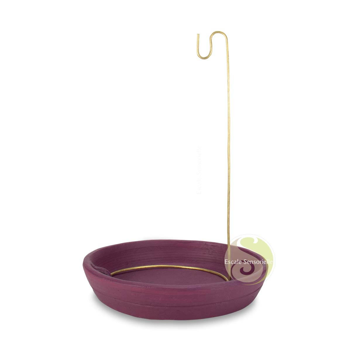 Support cordelette bordeaux en céramique pour tresses tibétaines